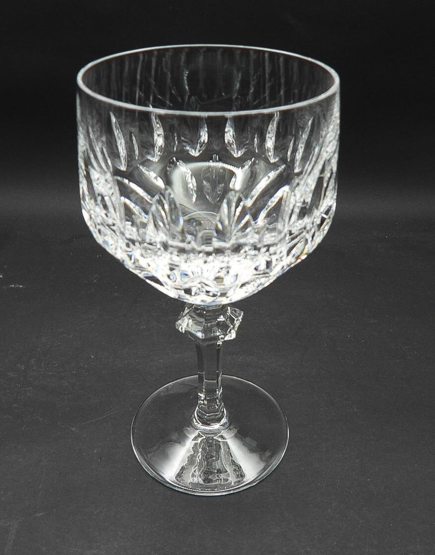 Vintage 1960s Set of 6 Patrizia by Nachtmann Bavarian Wine Water Cut Crystal Goblets Glasses - 6