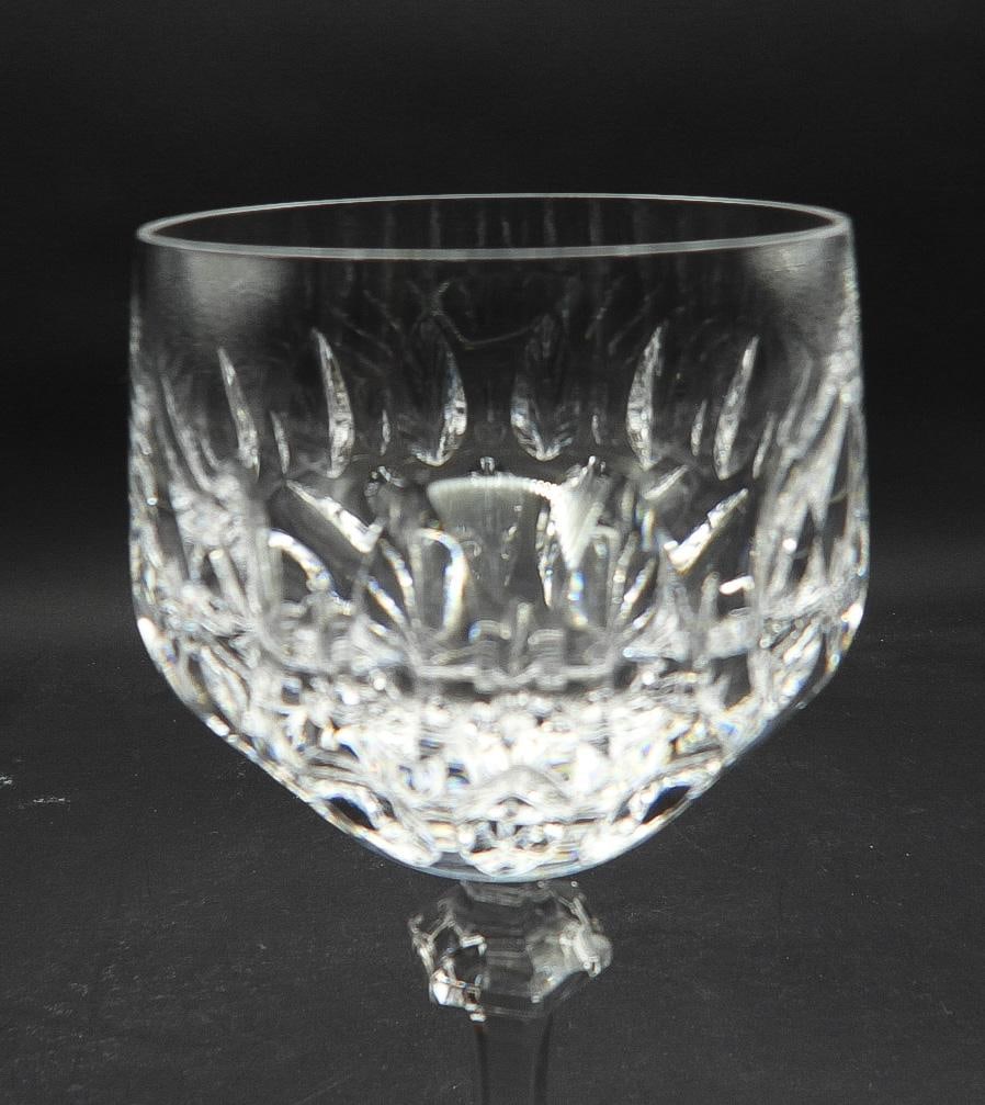 Vintage 1960s Set of 6 Patrizia by Nachtmann Bavarian Wine Water Cut Crystal Goblets Glasses - 7
