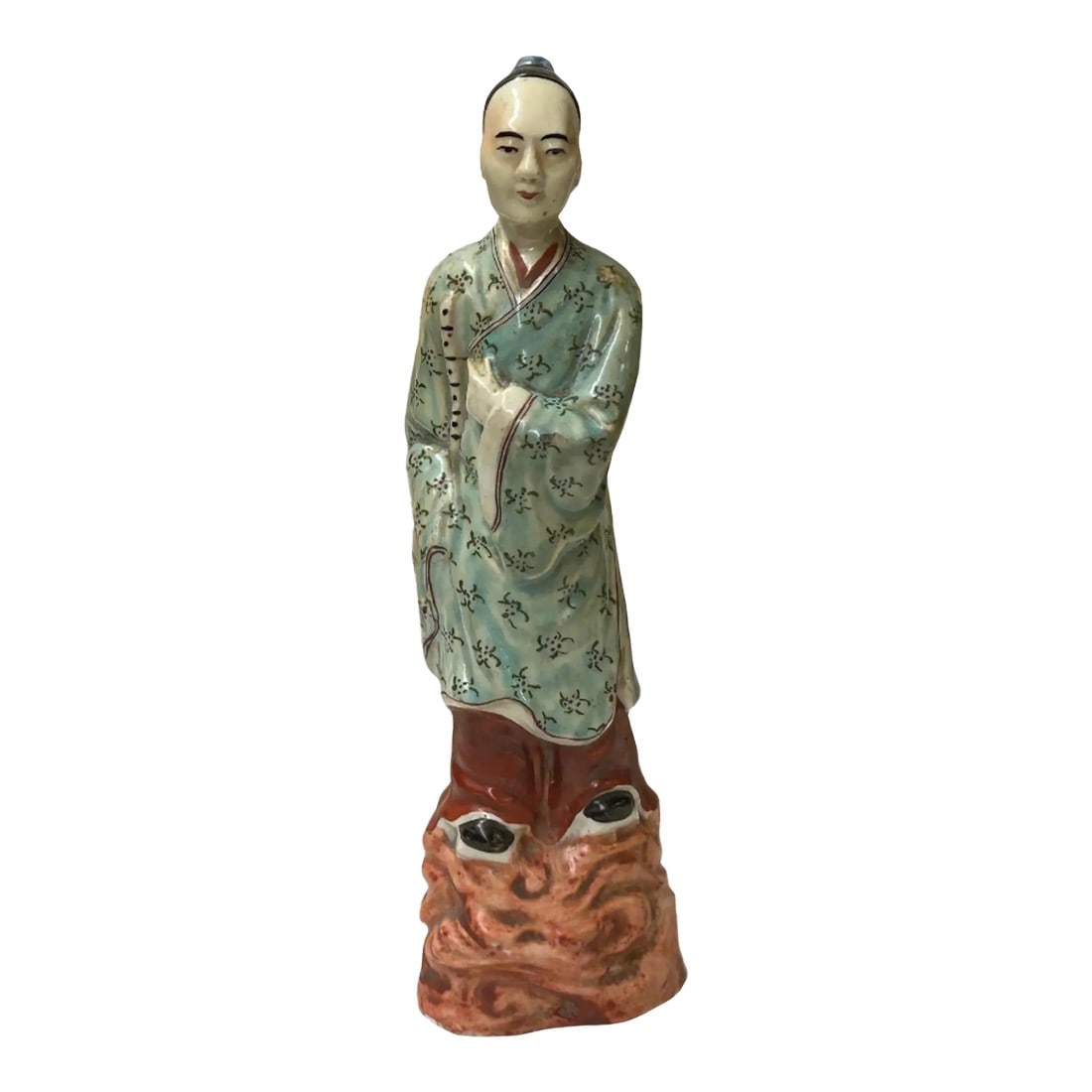 Vintage Oriental Ancient Style Dressing Ceramic Man Art Figurine Ws4419: Discover the serene wisdom of this vintage Chinese porcelain figure, depicting a scholar or official in traditional attire. This captivating figurine showcases a standing male figure with a gentle