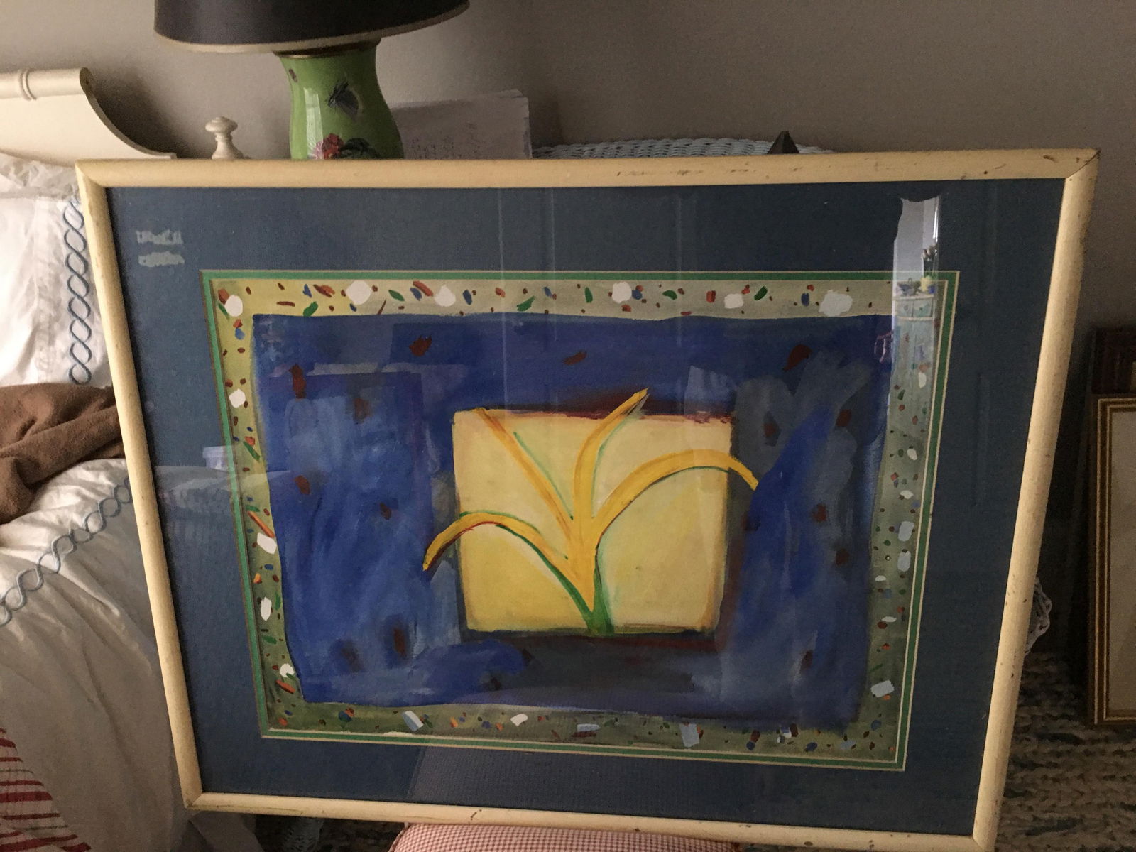 1980s Wonderful Mid - Century Modern Oil Painting Large in Great Frame - 2