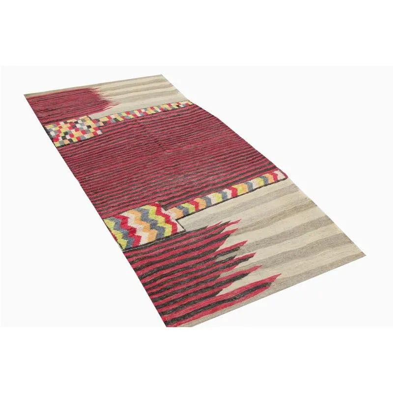 Handwoven Scandinavian Style Persian Kilim Area Rug - 3'5" × 7'5"³ - 7