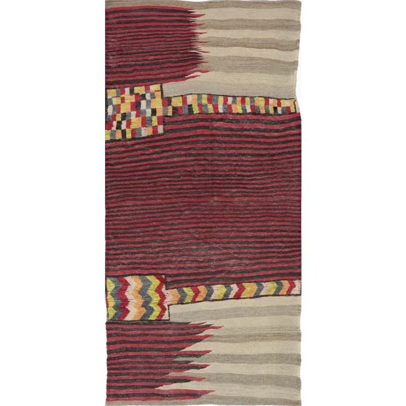 Handwoven Scandinavian Style Persian Kilim Area Rug - 3'5" × 7'5"³ - 8