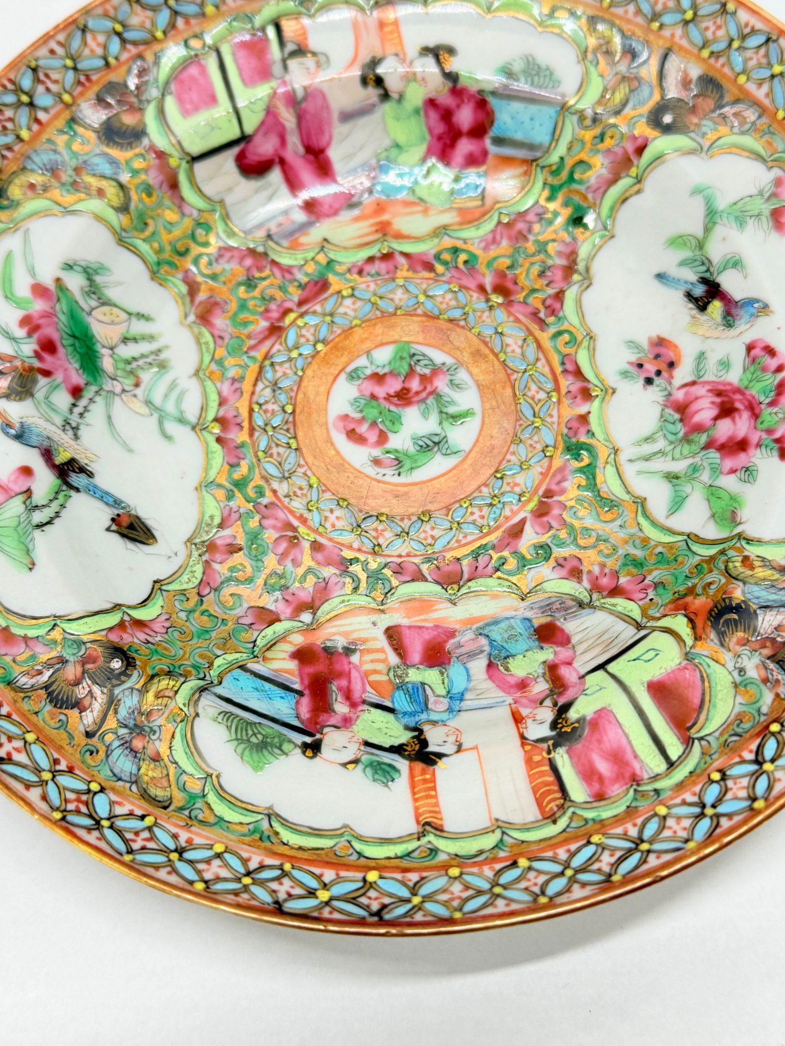 Pair, 19th Century Chinese Famille Rose Medallion Saucers - 10