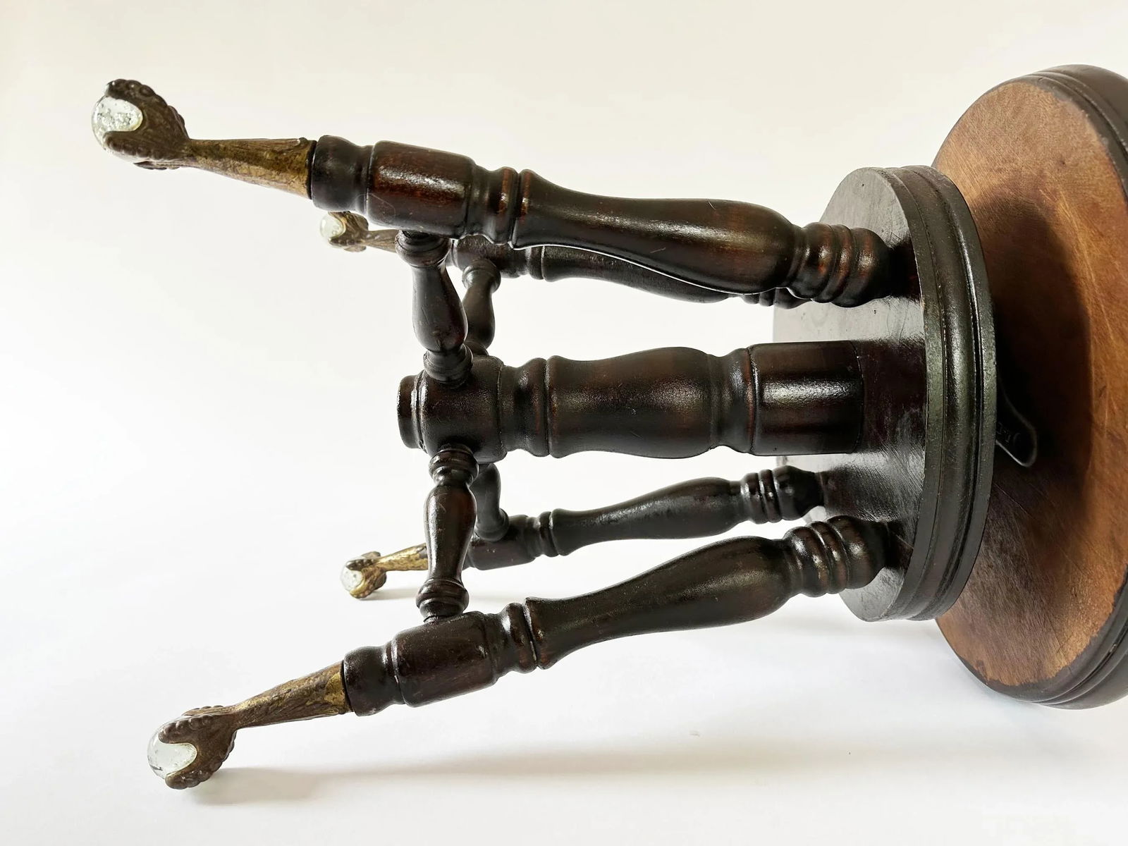 Antique Piano Stool With Backrest, Early 1990s - 8