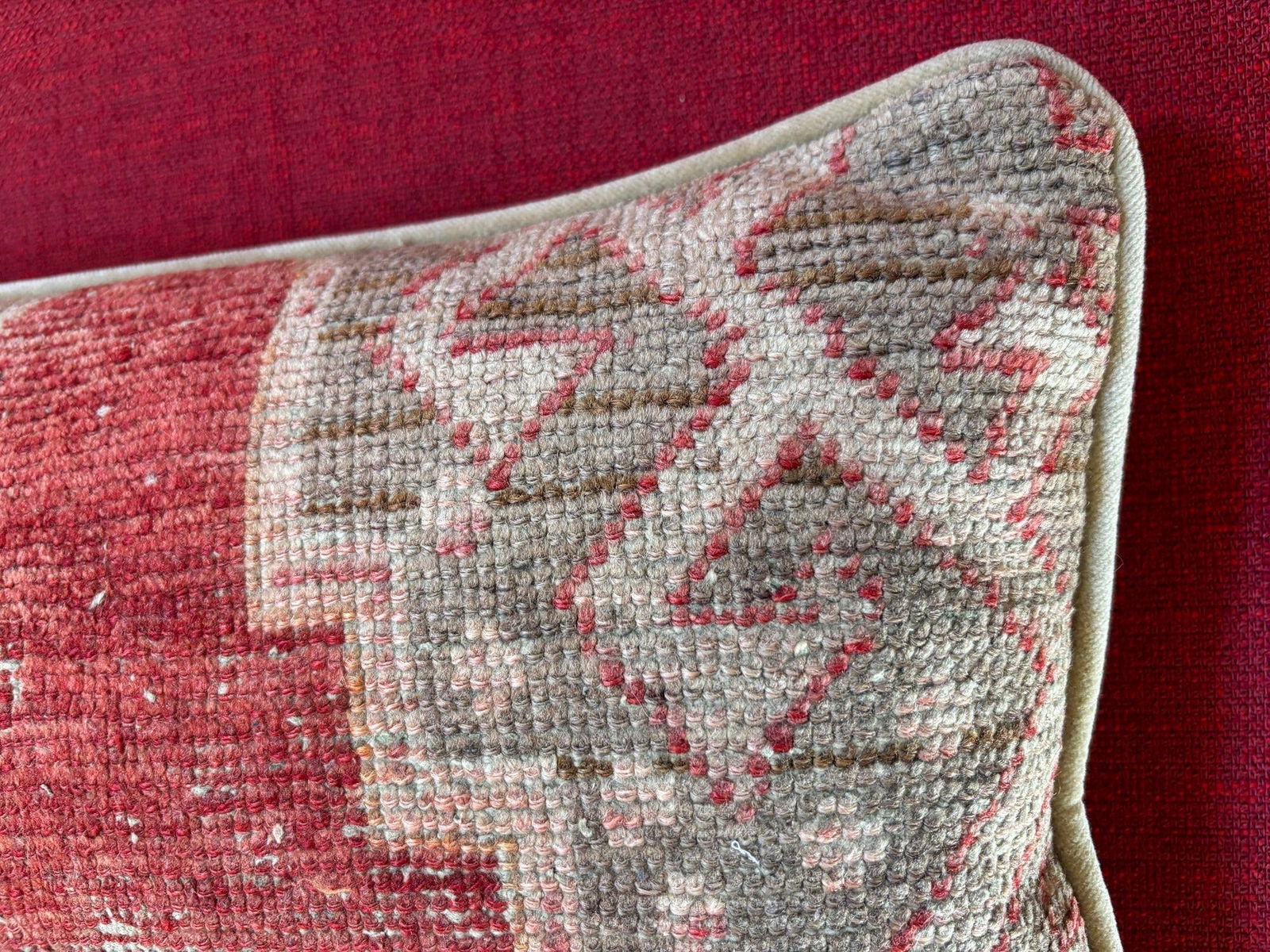 Antique Tabriz Persian Rug Pillow - 11