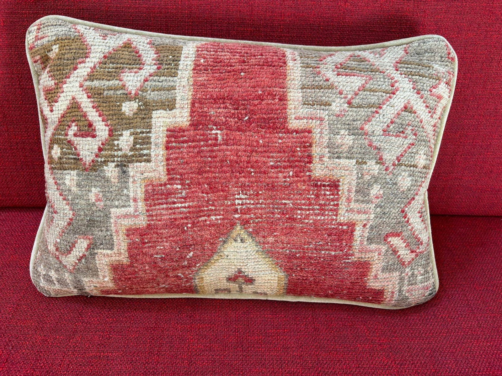 Antique Tabriz Persian Rug Pillow - 2