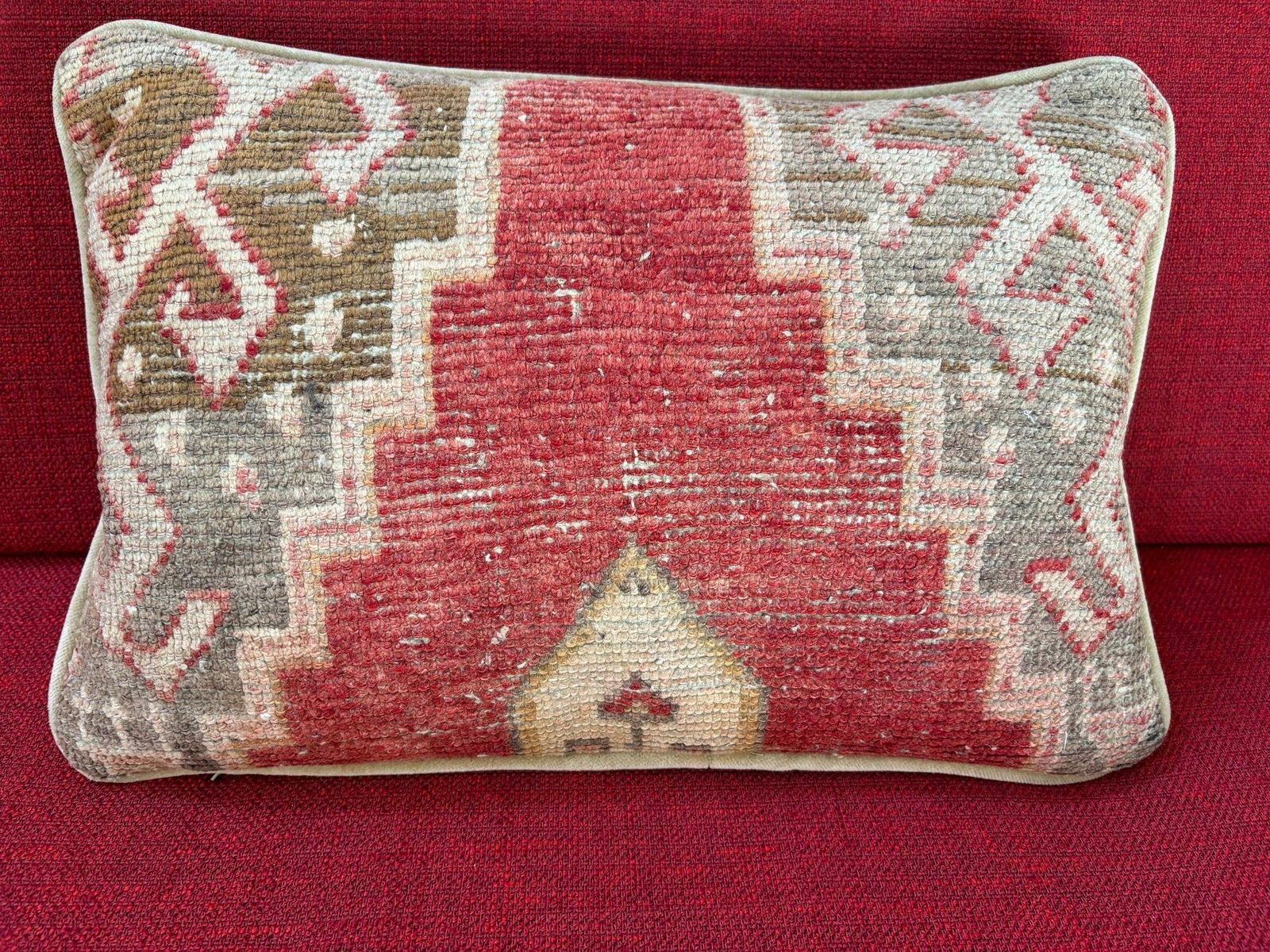 Antique Tabriz Persian Rug Pillow - 3