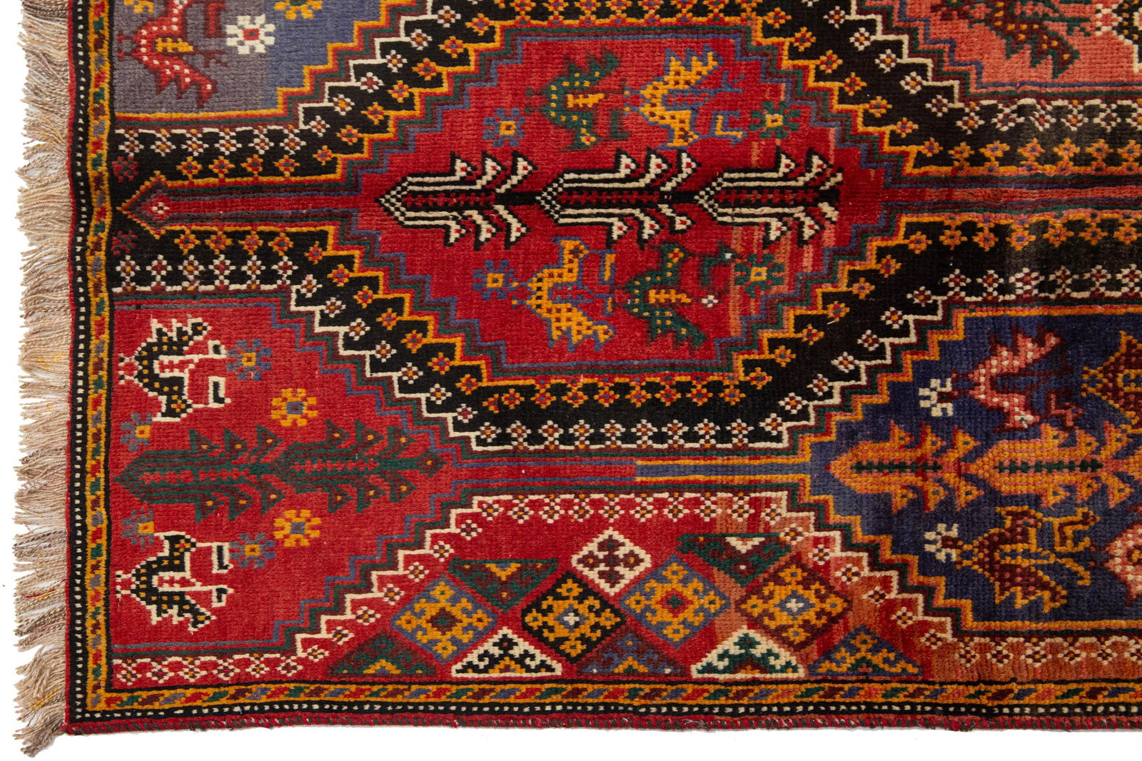 4 X 8 Multicolor Vintage Shiraz Persian Wool Rug With Allover Design - 5