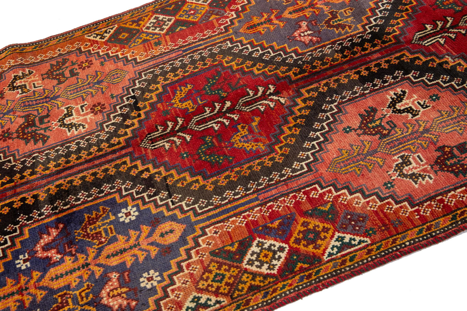 4 X 8 Multicolor Vintage Shiraz Persian Wool Rug With Allover Design - 6