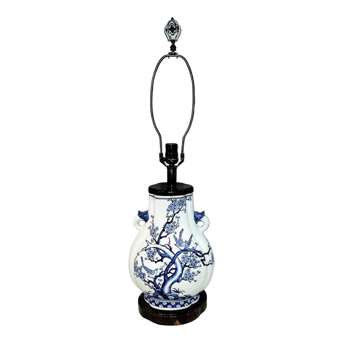 1970s Chinese Ceramic Table Lamp Blue and White (1 of 4)