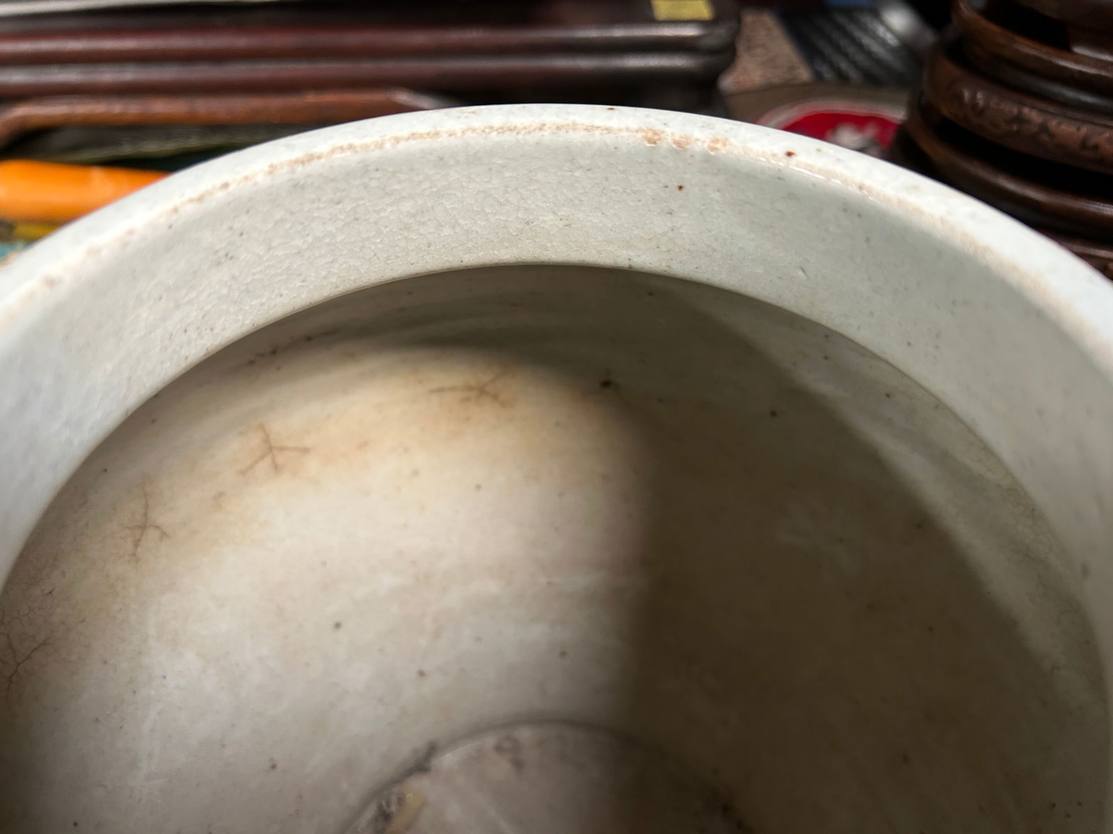 Vintage Blue White Mythical Graphic Fat Body Porcelain Vase Jar - 9