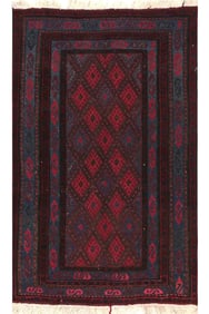 1960s Vintage Handwoven Kilim Area Rug- 2'8"³ × 3'0"