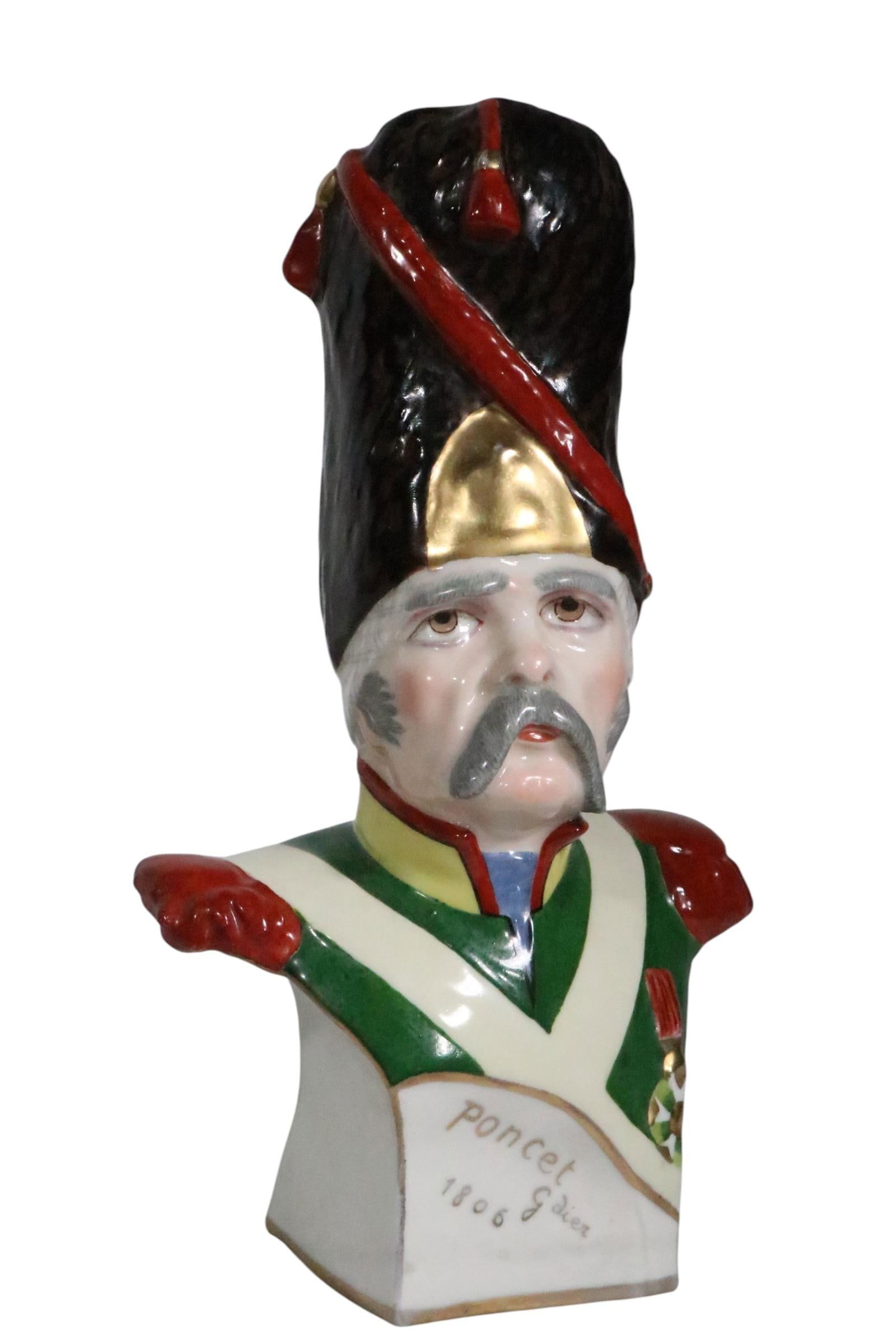 Porcelain Bust of Napoleonic General Marked Poncet 1806 G Dier With Cross Arrow Mark Poss. Sevres - 8