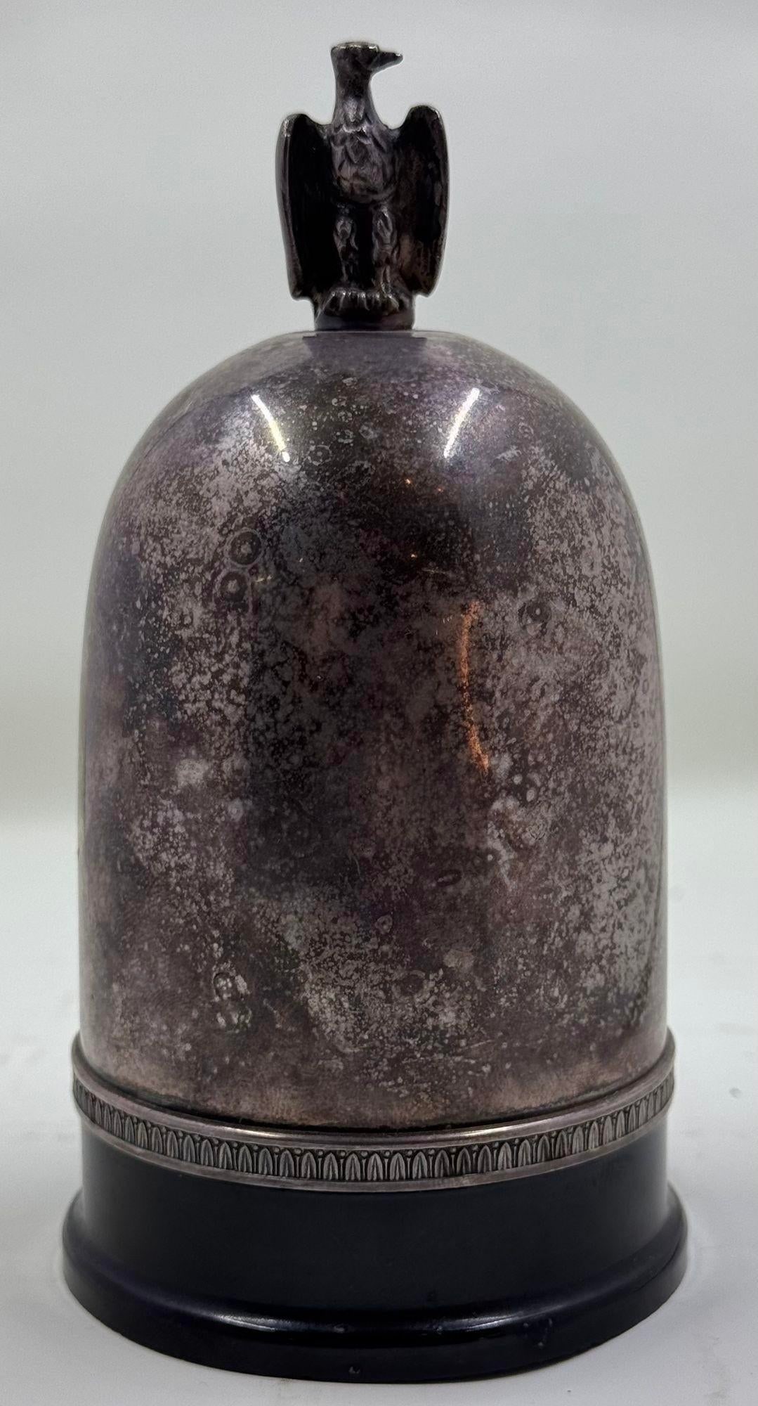 Art Deco Silver Plate & Bakelite French Cigarette Holder Crested With Eagle 1920s - 11