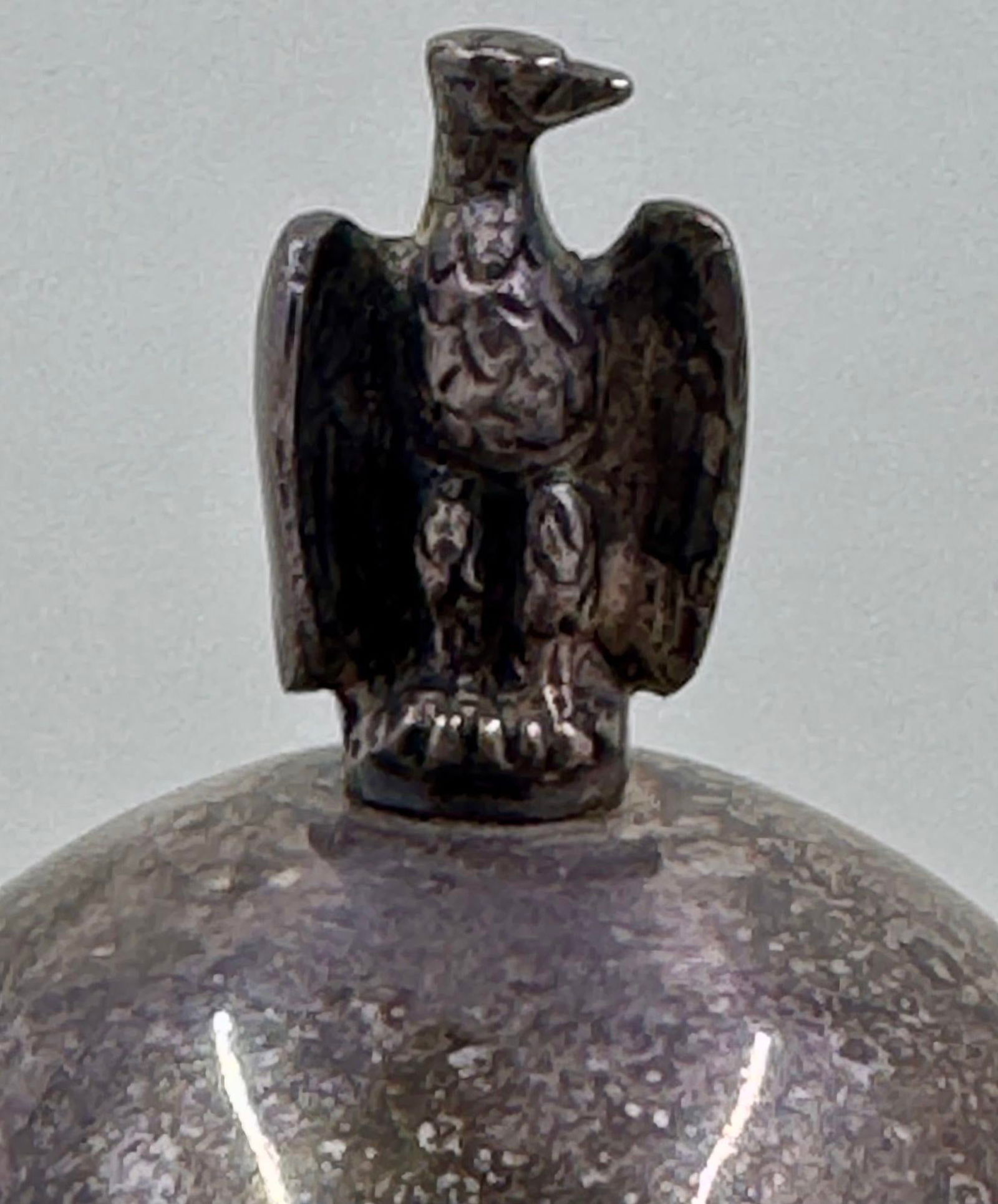 Art Deco Silver Plate & Bakelite French Cigarette Holder Crested With Eagle 1920s - 2