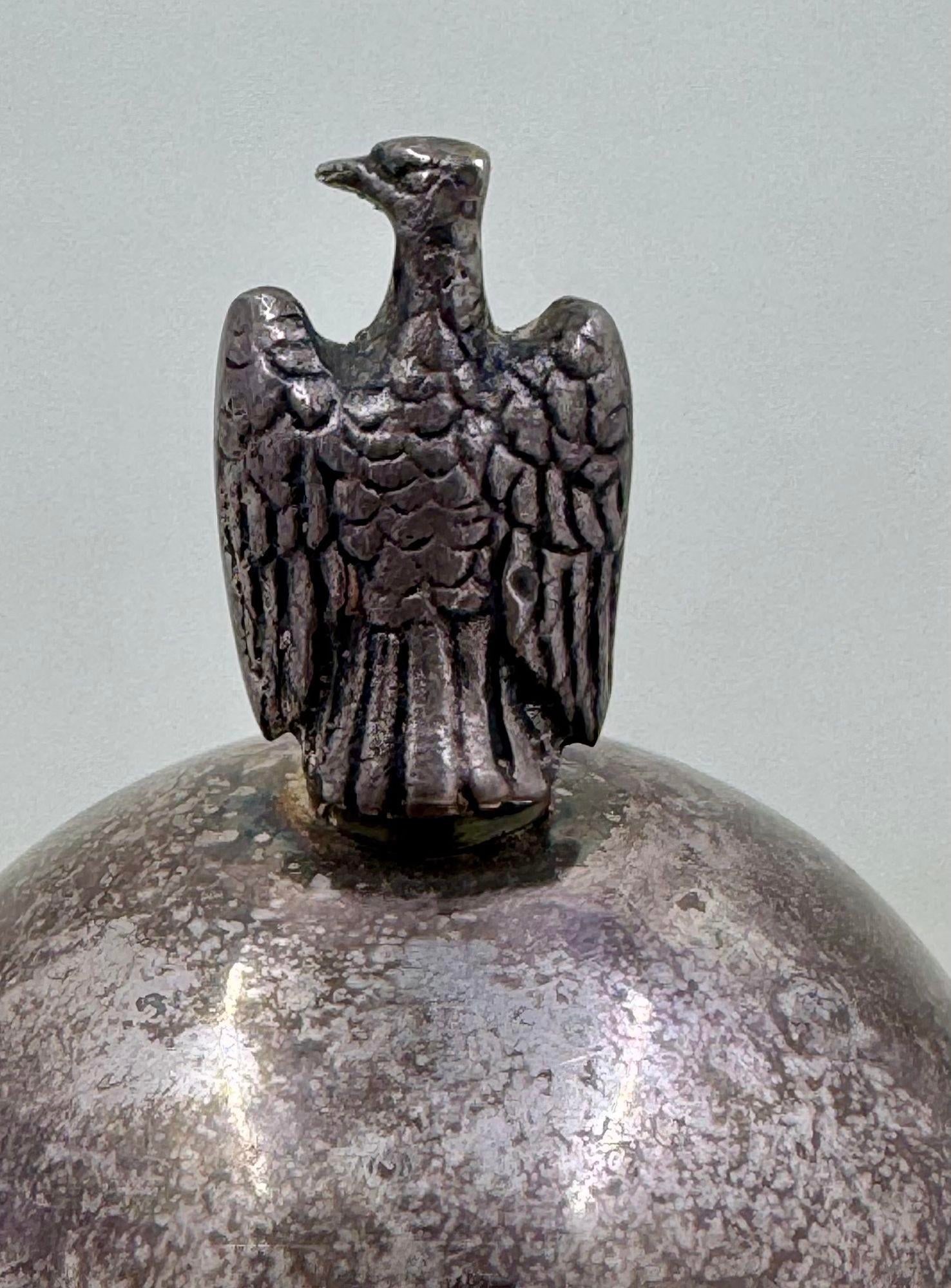 Art Deco Silver Plate & Bakelite French Cigarette Holder Crested With Eagle 1920s - 3