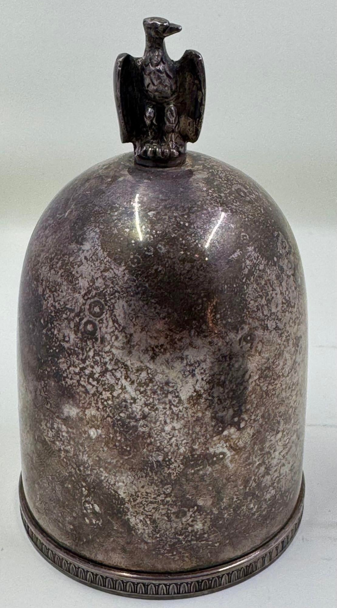 Art Deco Silver Plate & Bakelite French Cigarette Holder Crested With Eagle 1920s - 8