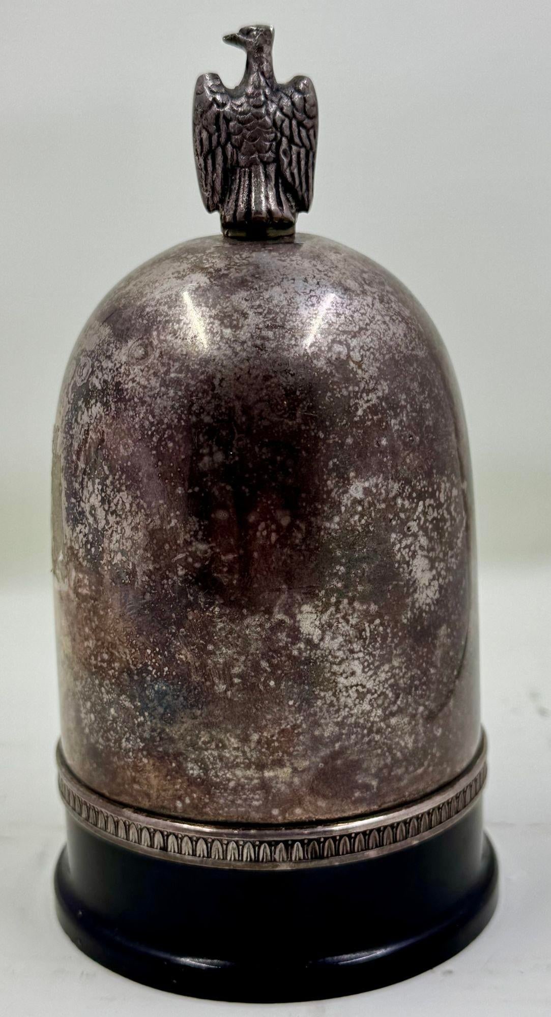 Art Deco Silver Plate & Bakelite French Cigarette Holder Crested With Eagle 1920s - 9