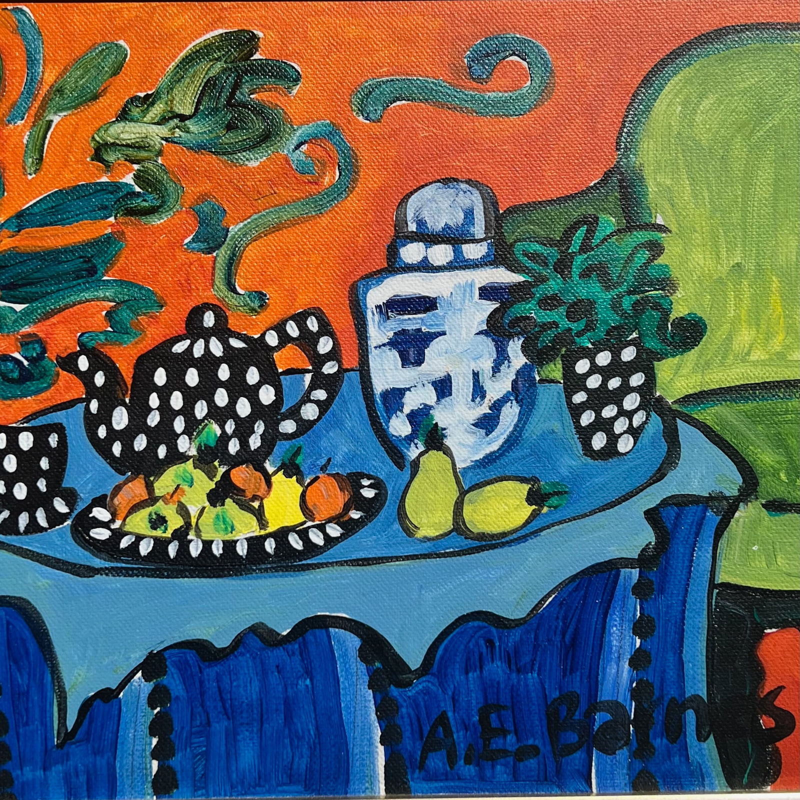 A. E. Barnes Original Still Life of Table Setting, Signed & Framed - 4