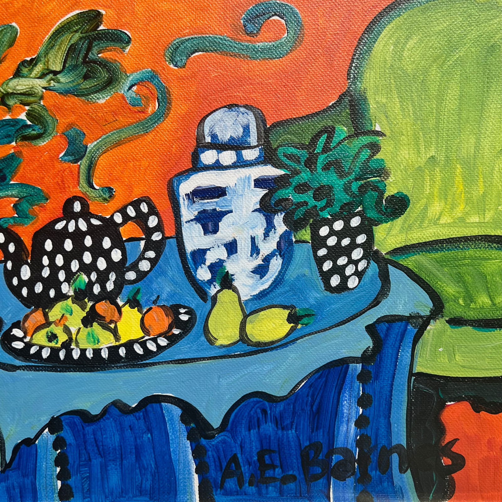 A. E. Barnes Original Still Life of Table Setting, Signed & Framed - 5