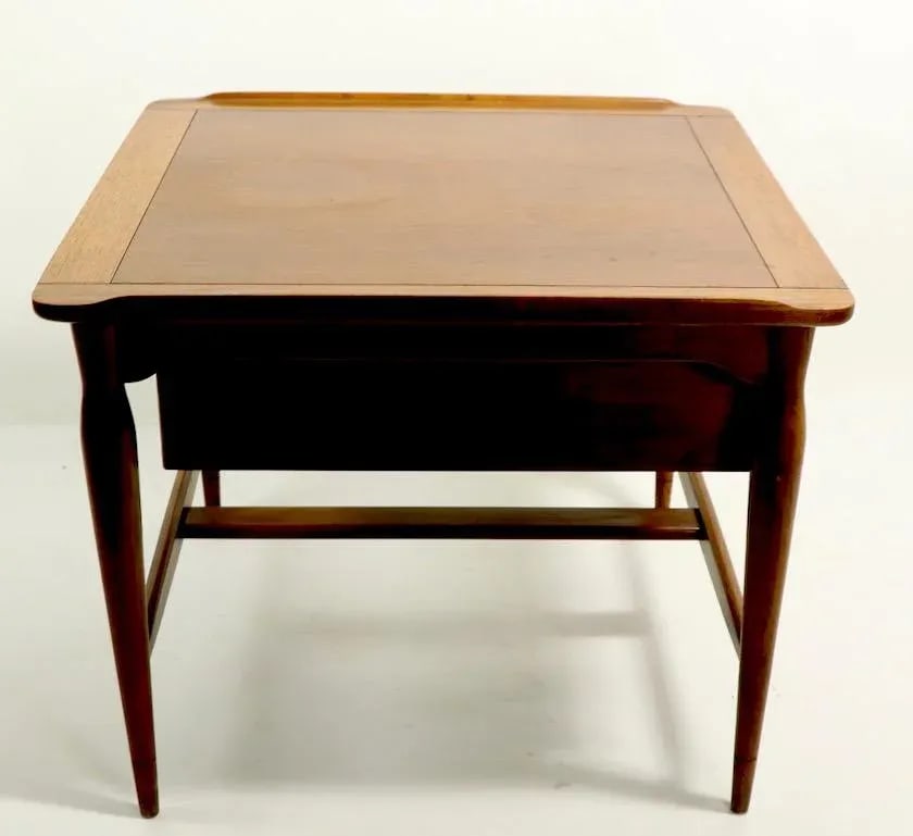 One Drawer Mid Century Table Attributed to Bassett - 10