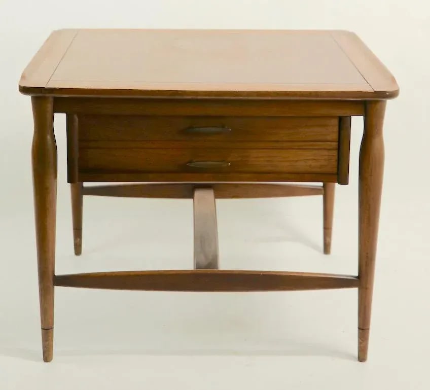 One Drawer Mid Century Table Attributed to Bassett - 2