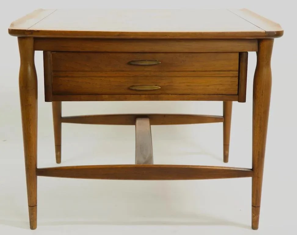 One Drawer Mid Century Table Attributed to Bassett - 3