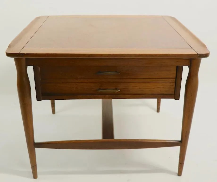 One Drawer Mid Century Table Attributed to Bassett - 5