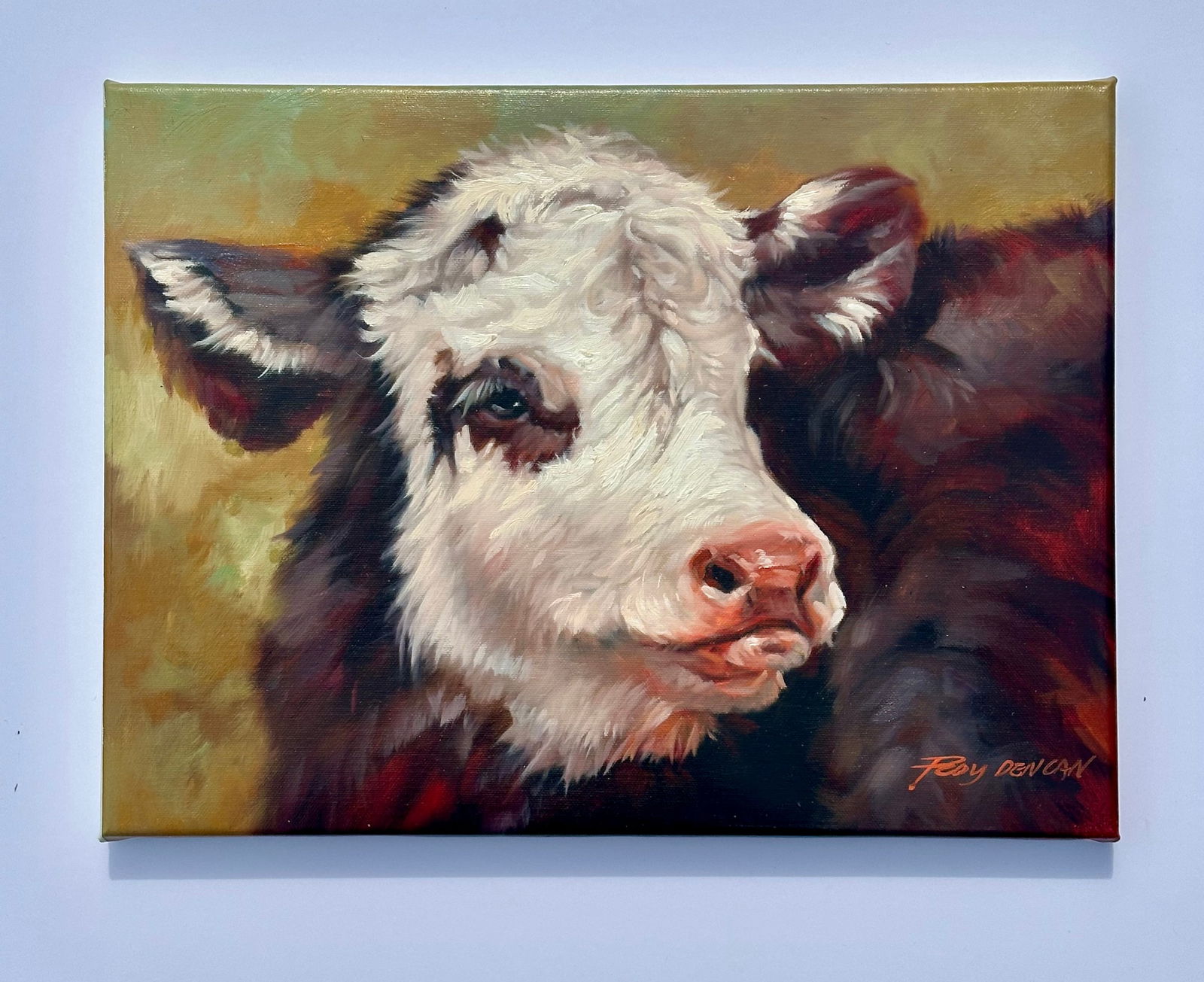 21st Century Handsome Cow, Oil on Canvas, Unframed - 2