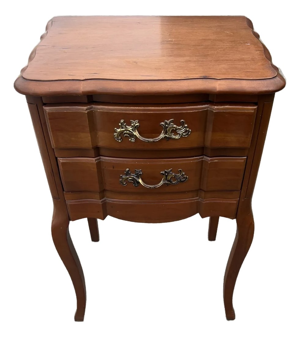 1960s Permacraft Cherry French Style Bedside Table (1 of 6)