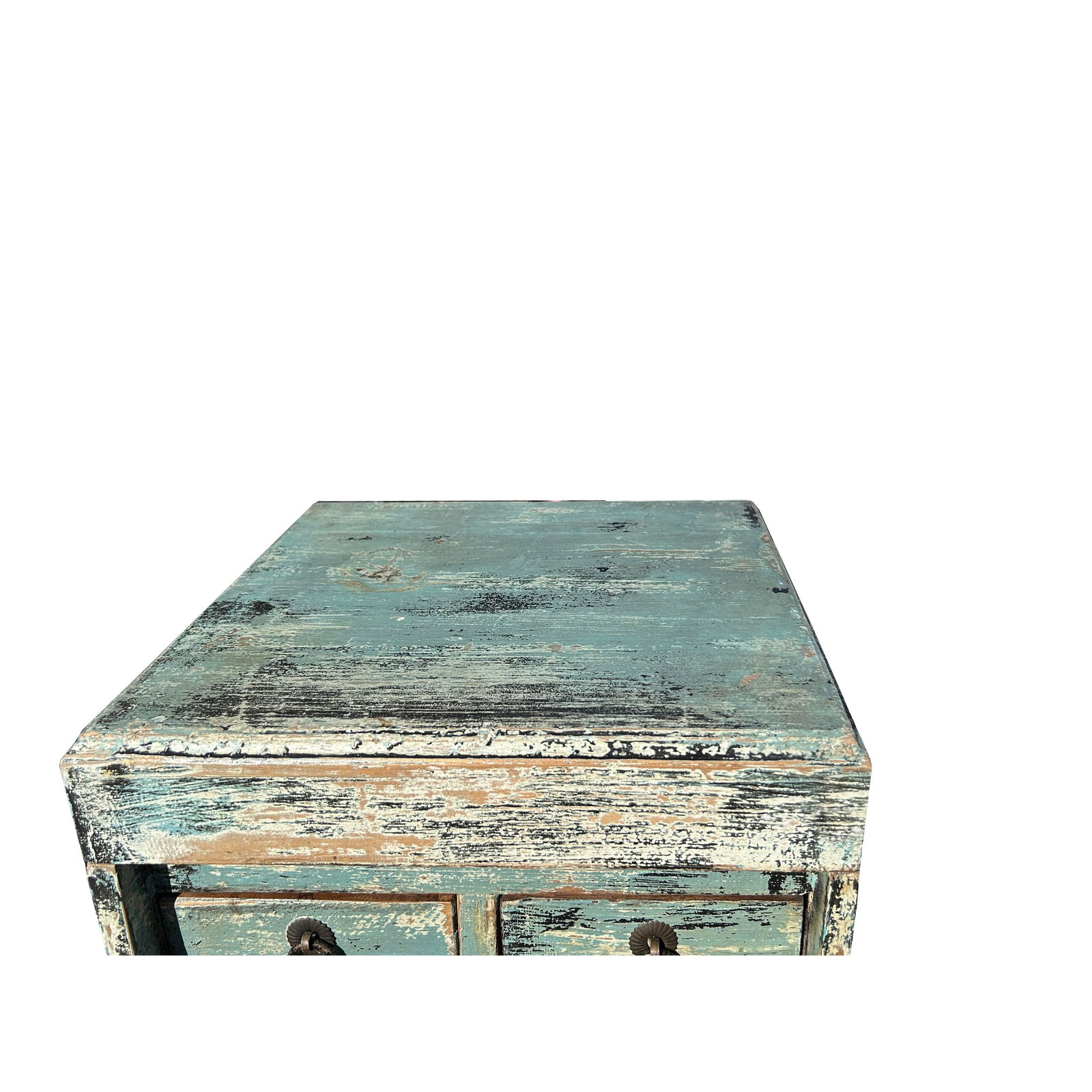 14" Distressed Faded Aqua Blue Small 5 Drawers Storage Chest Box - 4