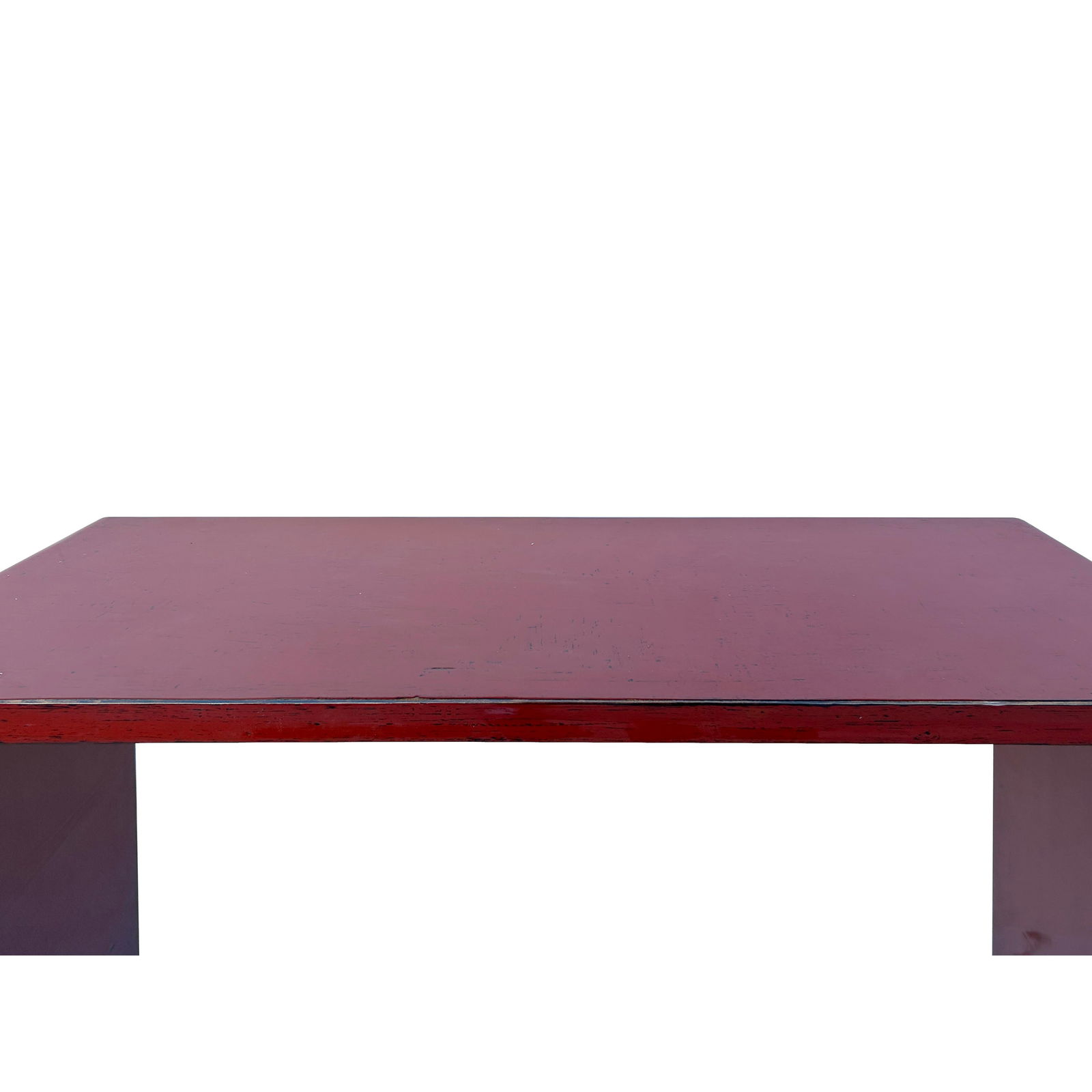 Gloss Brick Blood Red Lacquer Rectangular Console Foyer Side Table - 3