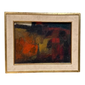 1960s MCM Abstract Artwork Oil Painting Mexico City