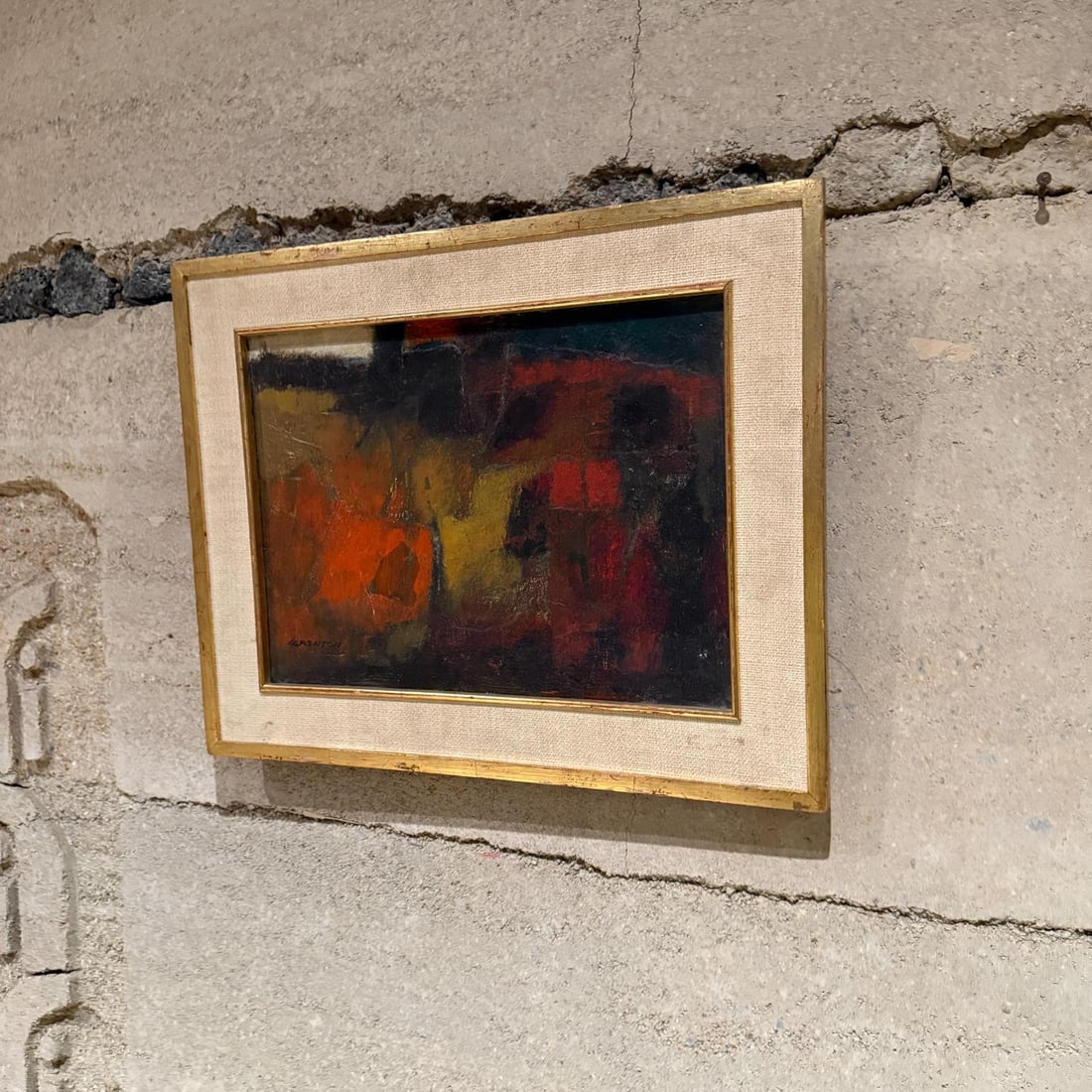 1960s MCM Abstract Artwork Oil Painting Mexico City - 5