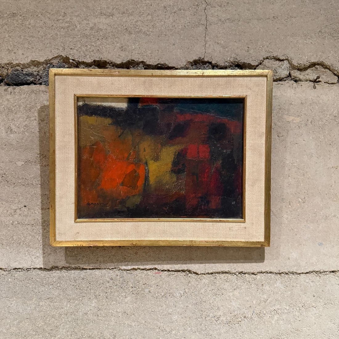 1960s MCM Abstract Artwork Oil Painting Mexico City - 6