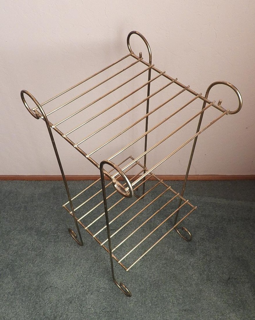 Vintage 1960s Hollywood Regency Brass Plant Stand - 4