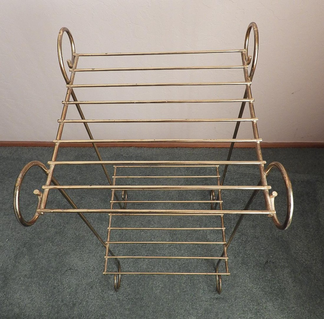 Vintage 1960s Hollywood Regency Brass Plant Stand - 6