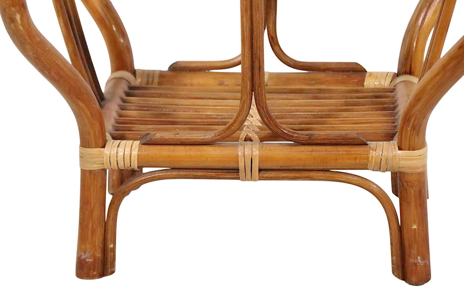 Pr. Mid Century Bamboo and Glass End Side Tables After Frankl - 4