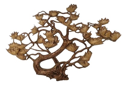 Syroco Faux Wood Resin Wall Hanging Bonsai Tree Circa 1972