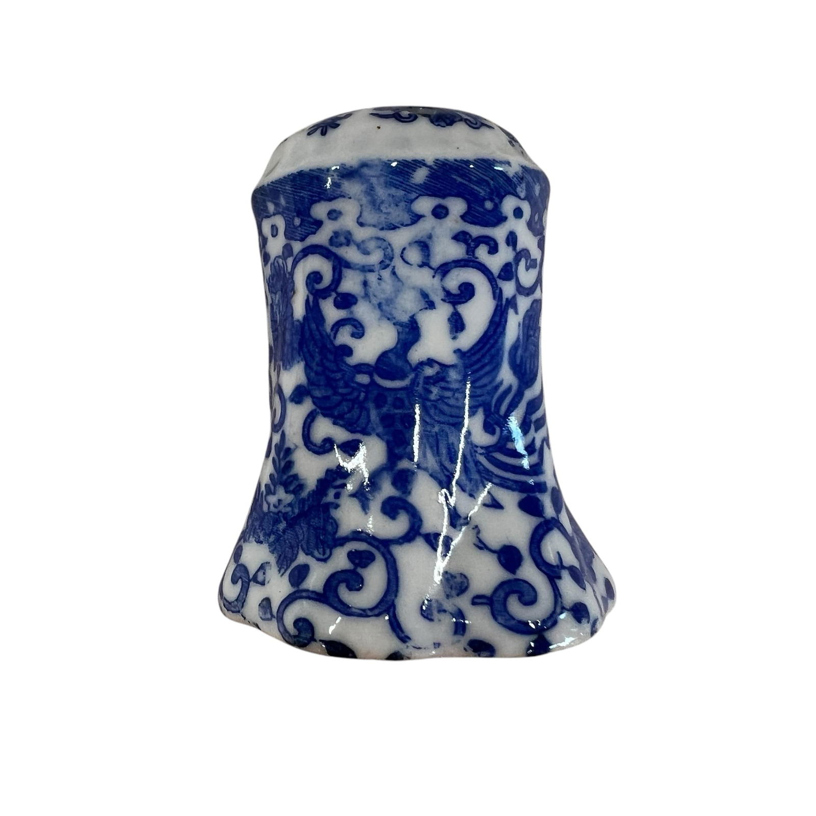 Mid Century Rising Phoenix Blue / White Single Salt or Pepper Shaker, Japan - 3