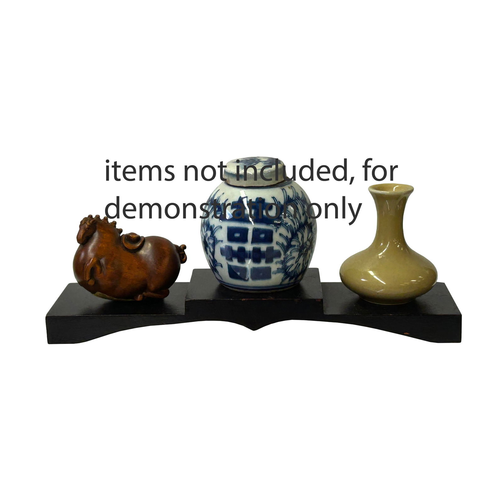 11" Black 3 Steps Rectangular Wood Display Stand Easel - 5