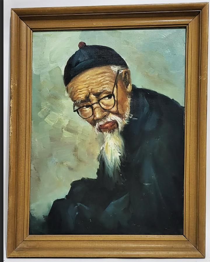 Oil Painting Portrait of a Chinese Man Scholar From Hong Kong - 2