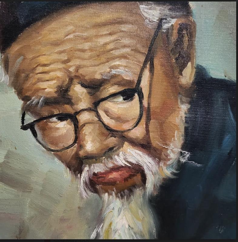 Oil Painting Portrait of a Chinese Man Scholar From Hong Kong - 3