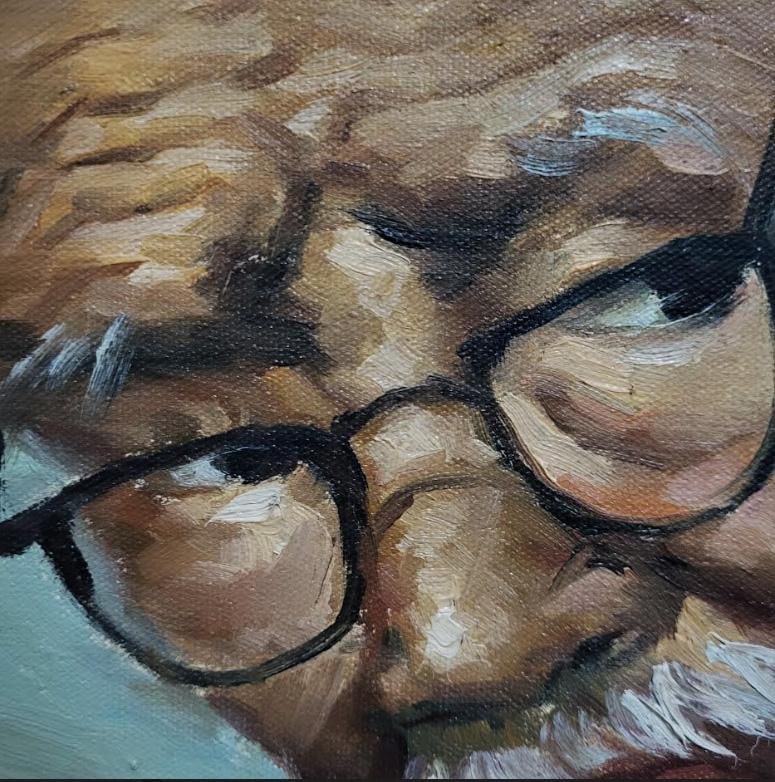Oil Painting Portrait of a Chinese Man Scholar From Hong Kong - 4