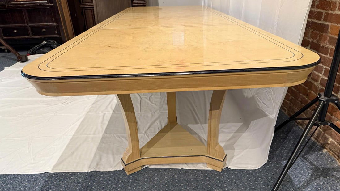 1990s Century Furniture Ash Burl White Wood Dining Table - 3