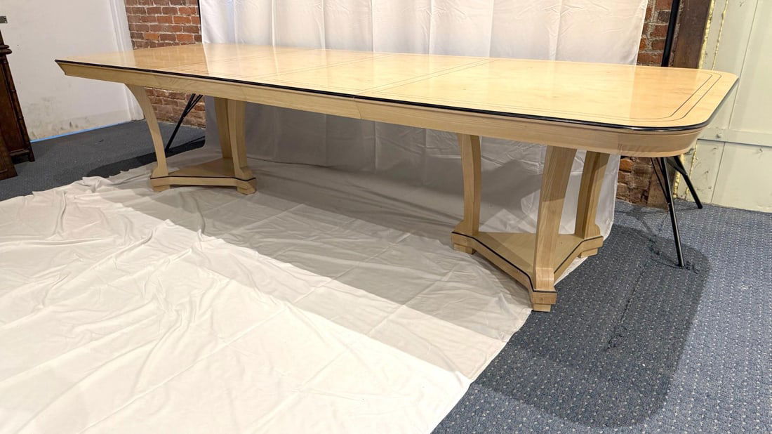 1990s Century Furniture Ash Burl White Wood Dining Table - 4