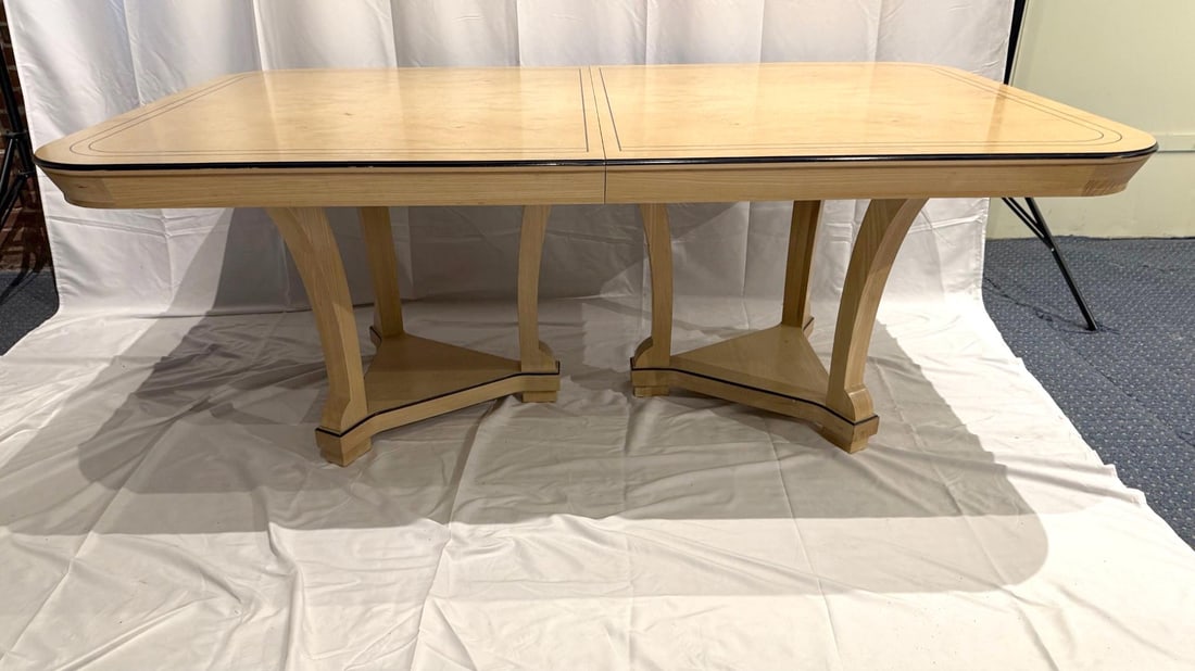 1990s Century Furniture Ash Burl White Wood Dining Table - 5