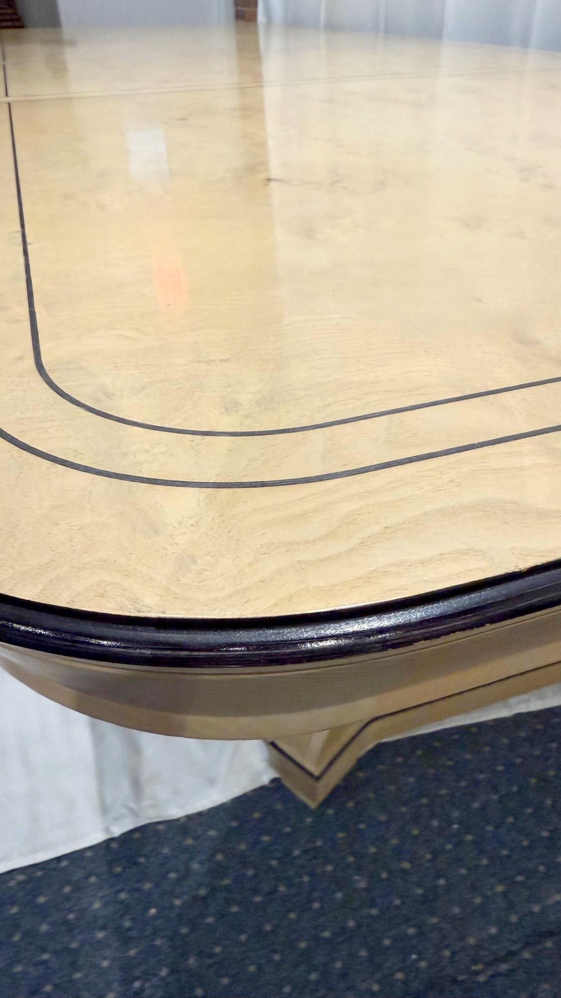 1990s Century Furniture Ash Burl White Wood Dining Table - 7