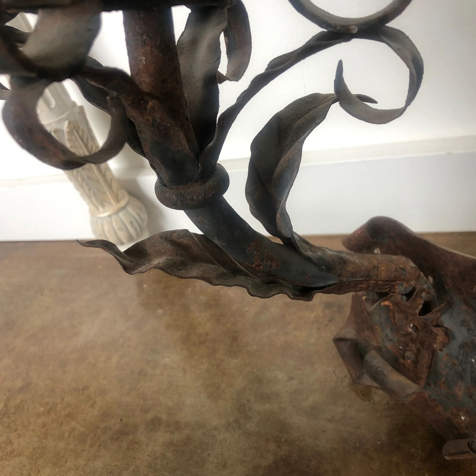 1980s Wrought Iron Candle Sconce in Rustic Finish - 10