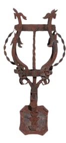 1980s Wrought Iron Candle Sconce in Rustic Finish